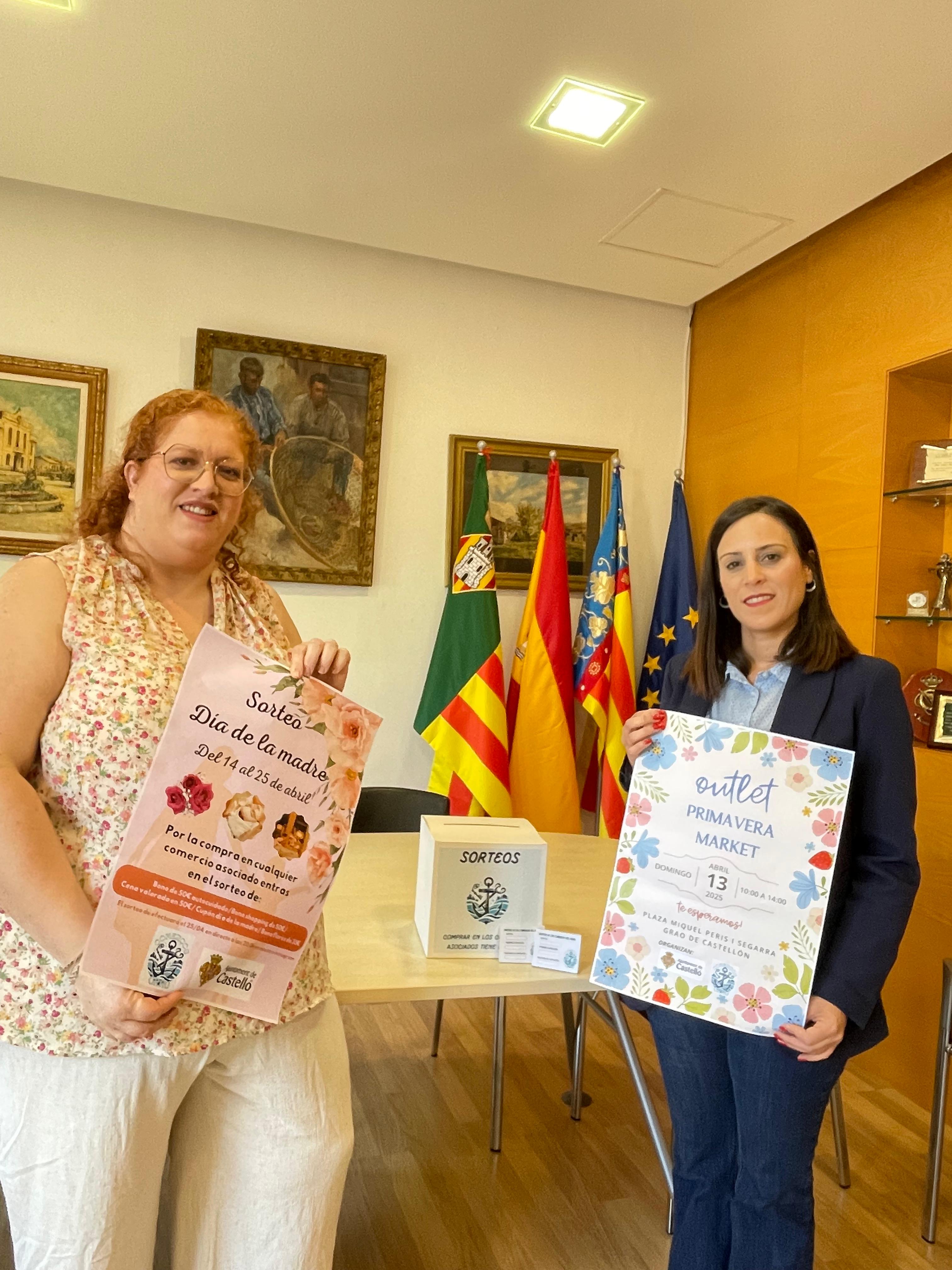 La Teniente Alcalde del Grao presenta con la Asociación de Comercios el mercado Outelt Primavera Market del próximo domingo